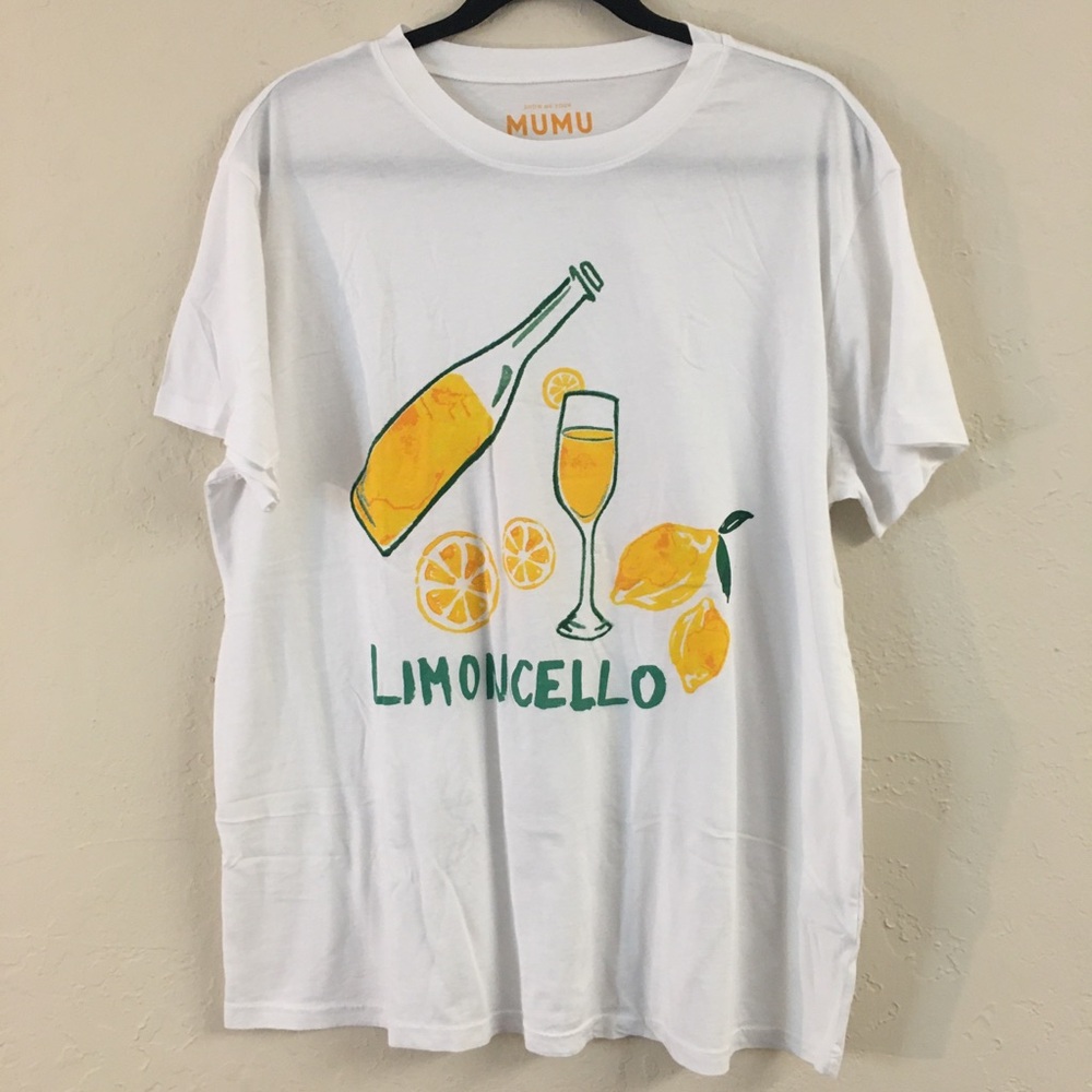 Show Me Your Mumu Limoncello Short Sleeve T-Shirt Medium 100% Cotton Vacation - Picture 2 of 6